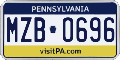 PA license plate MZB0696