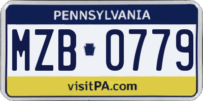 PA license plate MZB0779