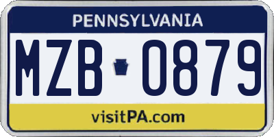 PA license plate MZB0879