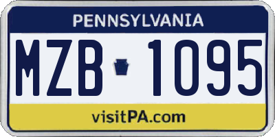PA license plate MZB1095