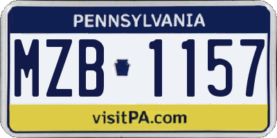 PA license plate MZB1157