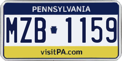 PA license plate MZB1159