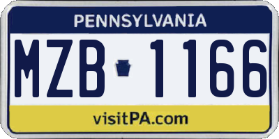 PA license plate MZB1166