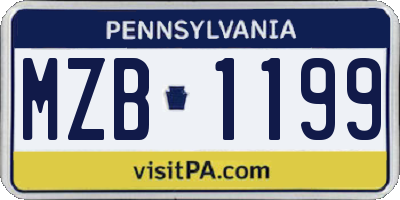 PA license plate MZB1199