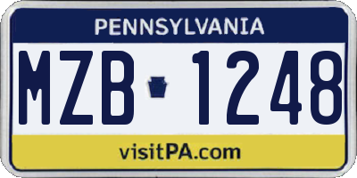 PA license plate MZB1248