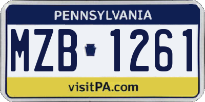 PA license plate MZB1261