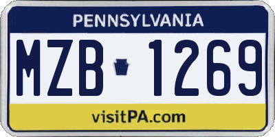 PA license plate MZB1269