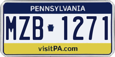PA license plate MZB1271