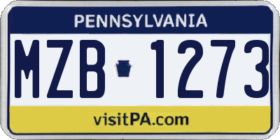 PA license plate MZB1273