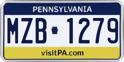 PA license plate MZB1279