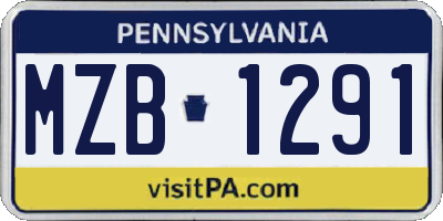 PA license plate MZB1291