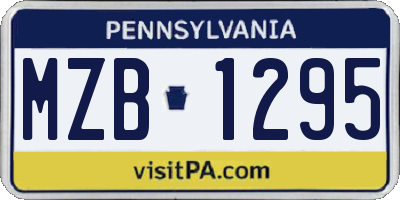 PA license plate MZB1295