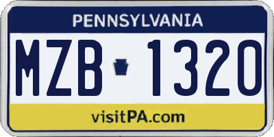 PA license plate MZB1320
