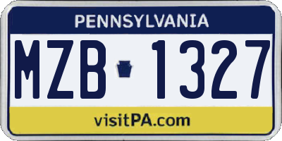 PA license plate MZB1327
