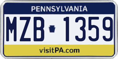 PA license plate MZB1359