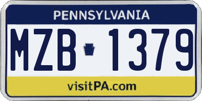 PA license plate MZB1379
