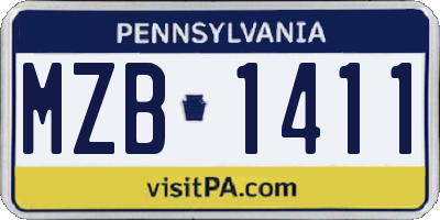 PA license plate MZB1411