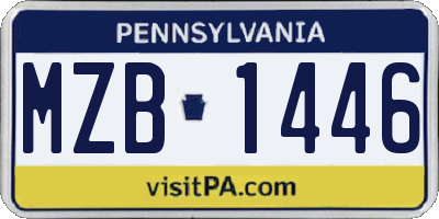 PA license plate MZB1446