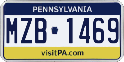 PA license plate MZB1469