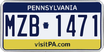 PA license plate MZB1471