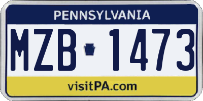 PA license plate MZB1473