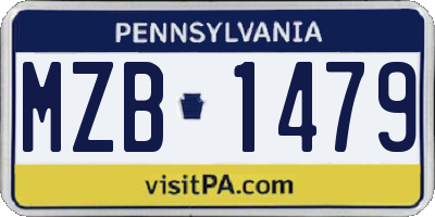 PA license plate MZB1479