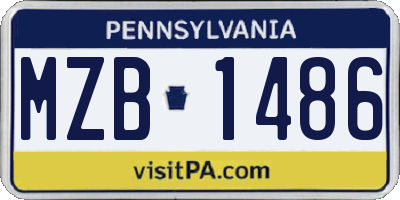 PA license plate MZB1486