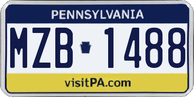 PA license plate MZB1488