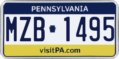 PA license plate MZB1495