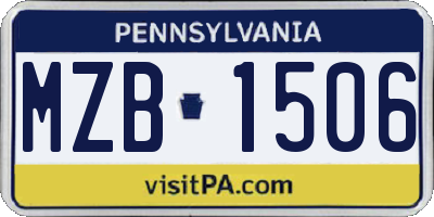 PA license plate MZB1506