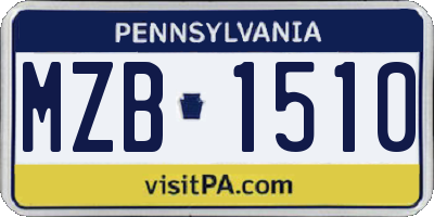 PA license plate MZB1510