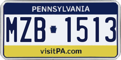 PA license plate MZB1513