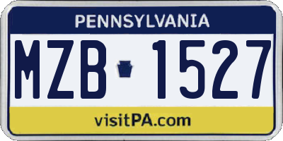 PA license plate MZB1527