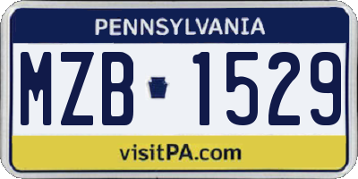 PA license plate MZB1529