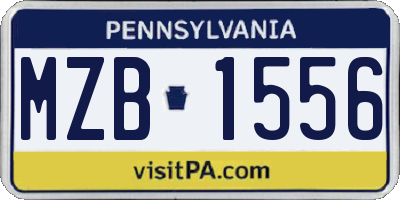 PA license plate MZB1556