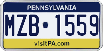 PA license plate MZB1559