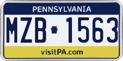 PA license plate MZB1563