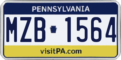 PA license plate MZB1564