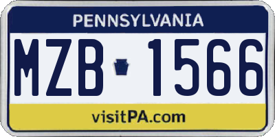PA license plate MZB1566