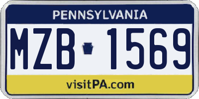 PA license plate MZB1569