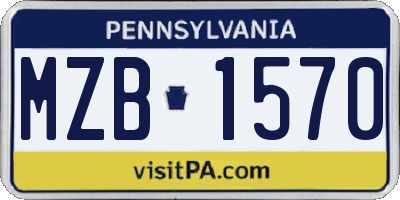 PA license plate MZB1570
