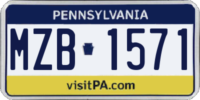 PA license plate MZB1571
