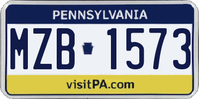 PA license plate MZB1573