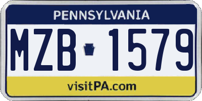 PA license plate MZB1579