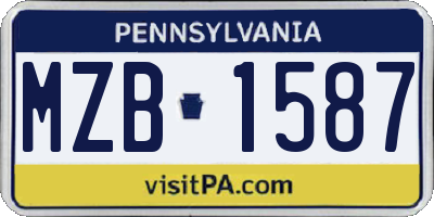 PA license plate MZB1587