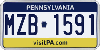 PA license plate MZB1591