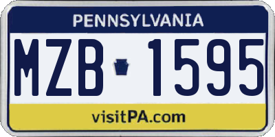 PA license plate MZB1595