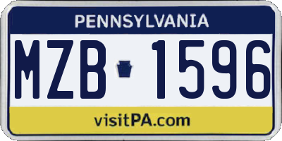 PA license plate MZB1596