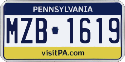 PA license plate MZB1619