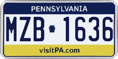 PA license plate MZB1636